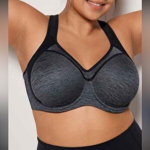 Women's Black and Gray Sports Bra